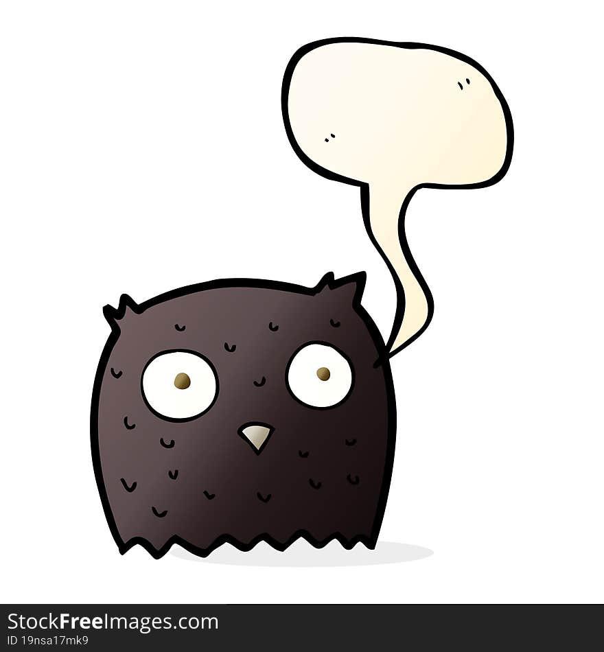 Cartoon Owl With Speech Bubble