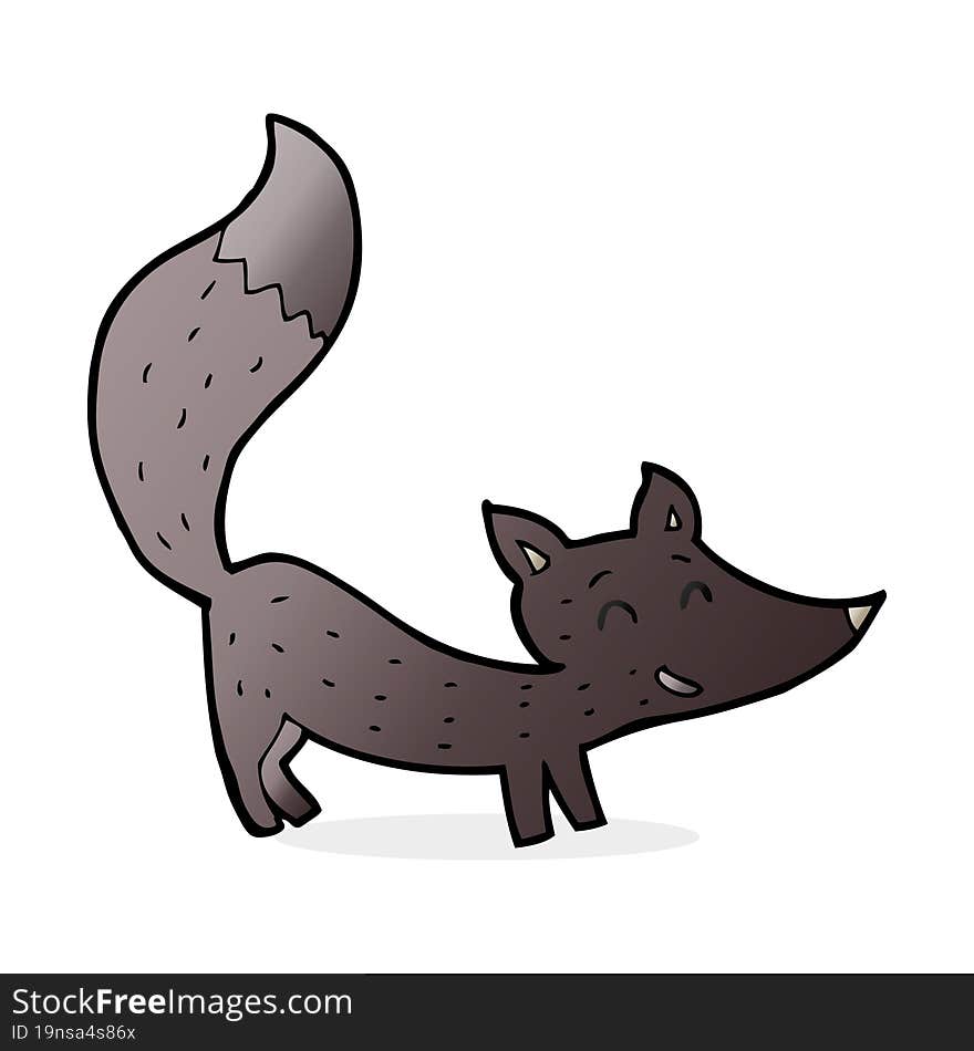 cartoon little wolf cub