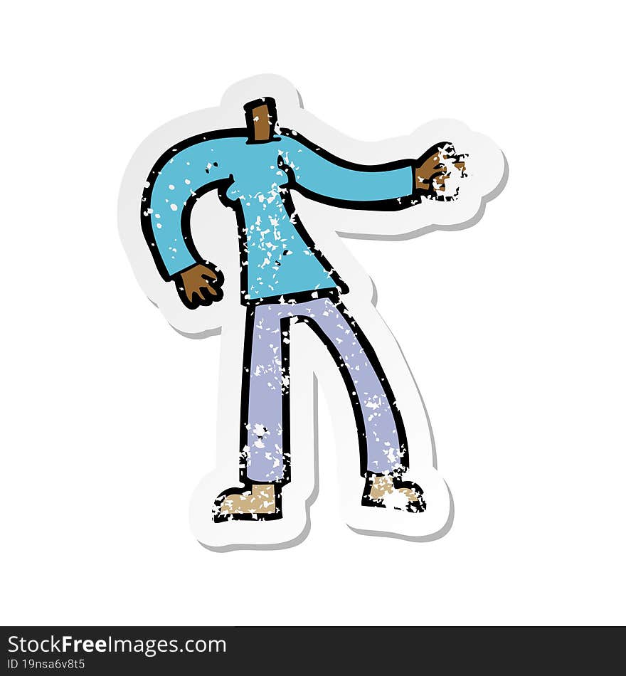 retro distressed sticker of a cartoon female body