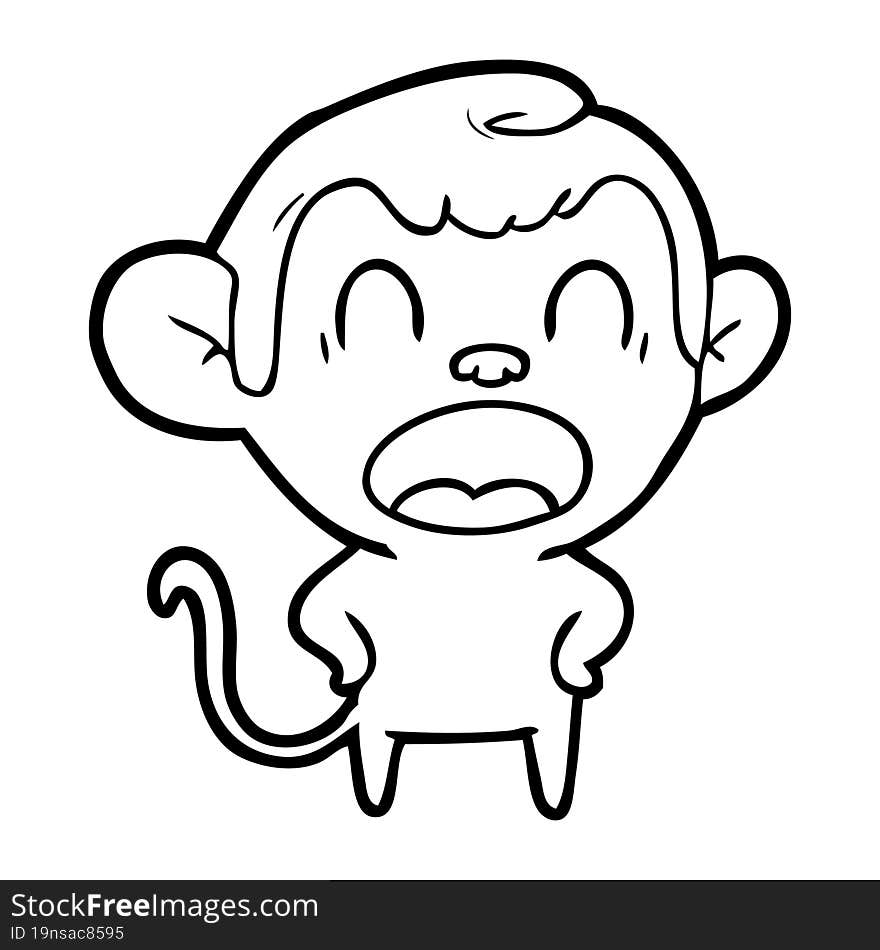 shouting cartoon monkey. shouting cartoon monkey