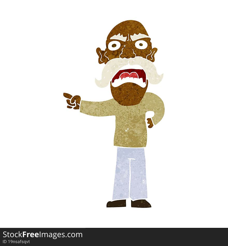 cartoon angry old man