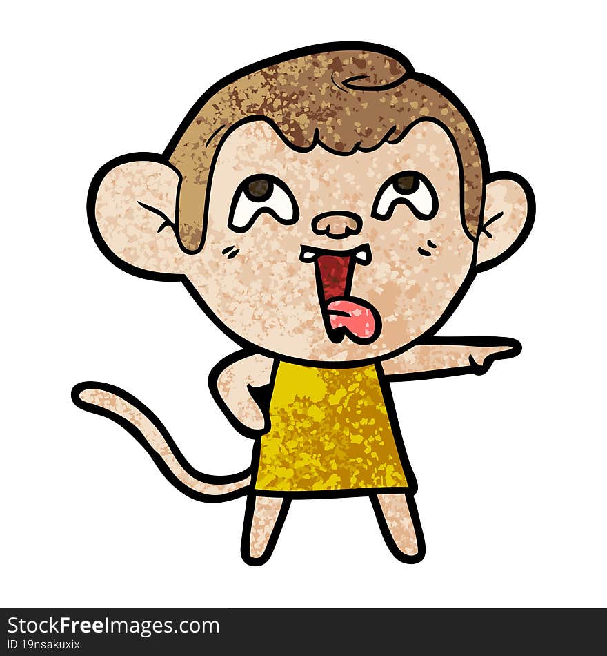 crazy cartoon monkey in dress. crazy cartoon monkey in dress