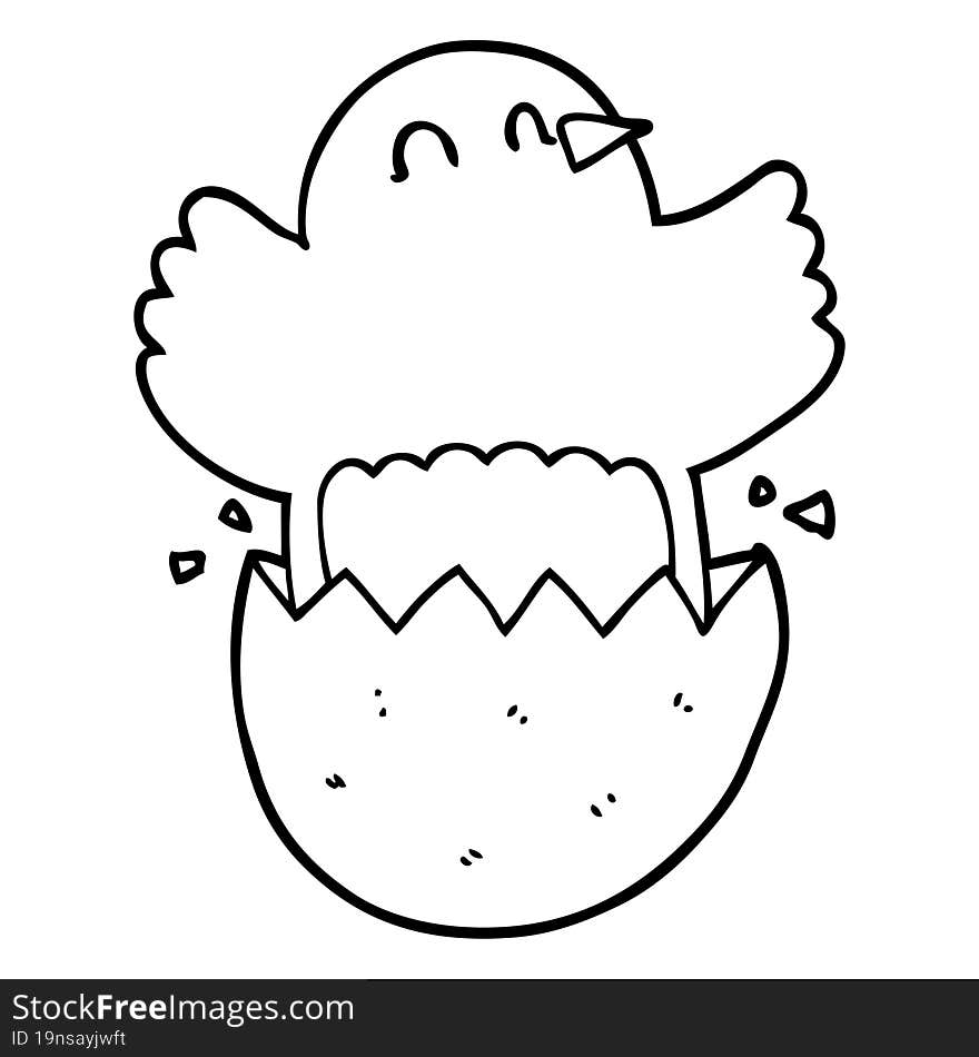 cartoon hatching chicken