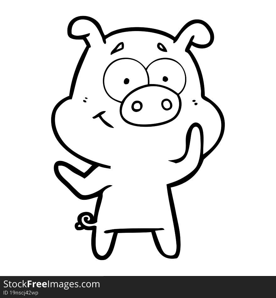 happy cartoon pig. happy cartoon pig