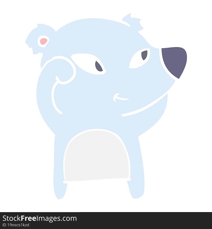 cute flat color style cartoon bear