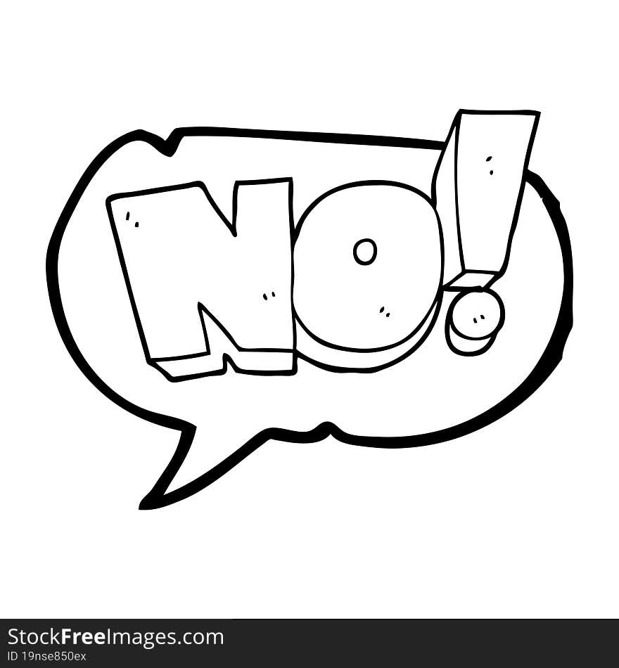 speech bubble cartoon NO! shout