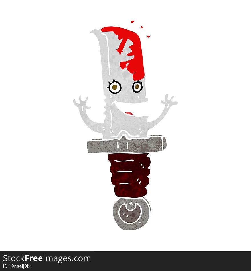 crazy cartoon knife character