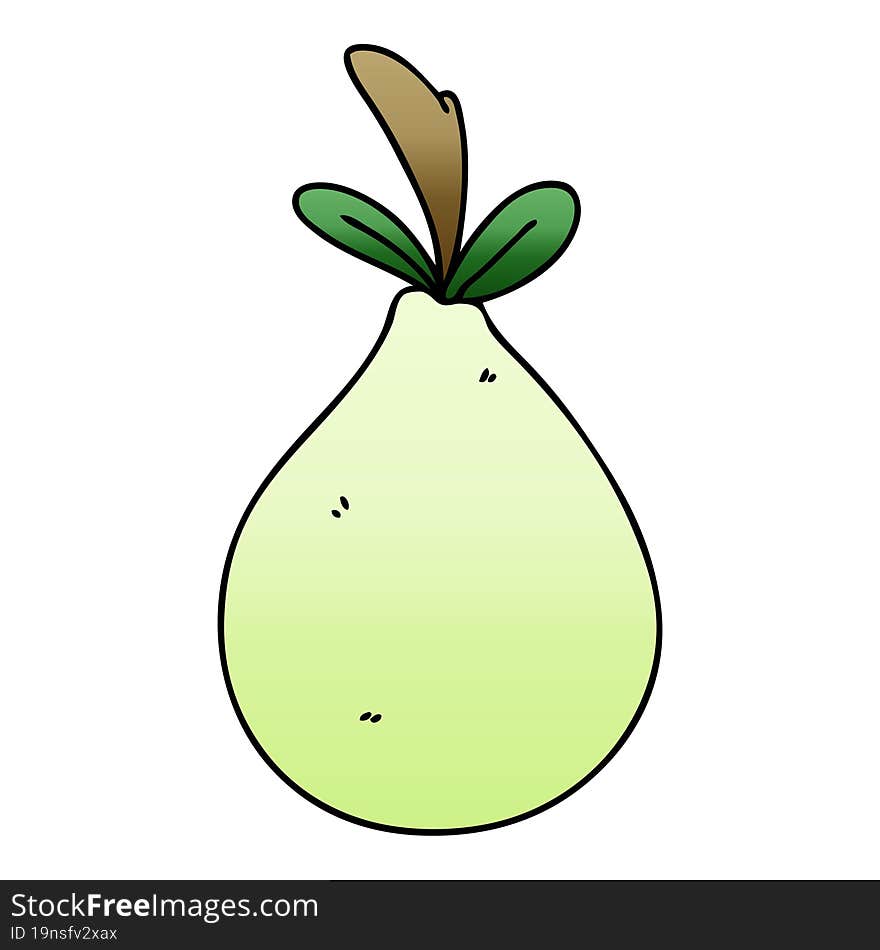 quirky gradient shaded cartoon pear