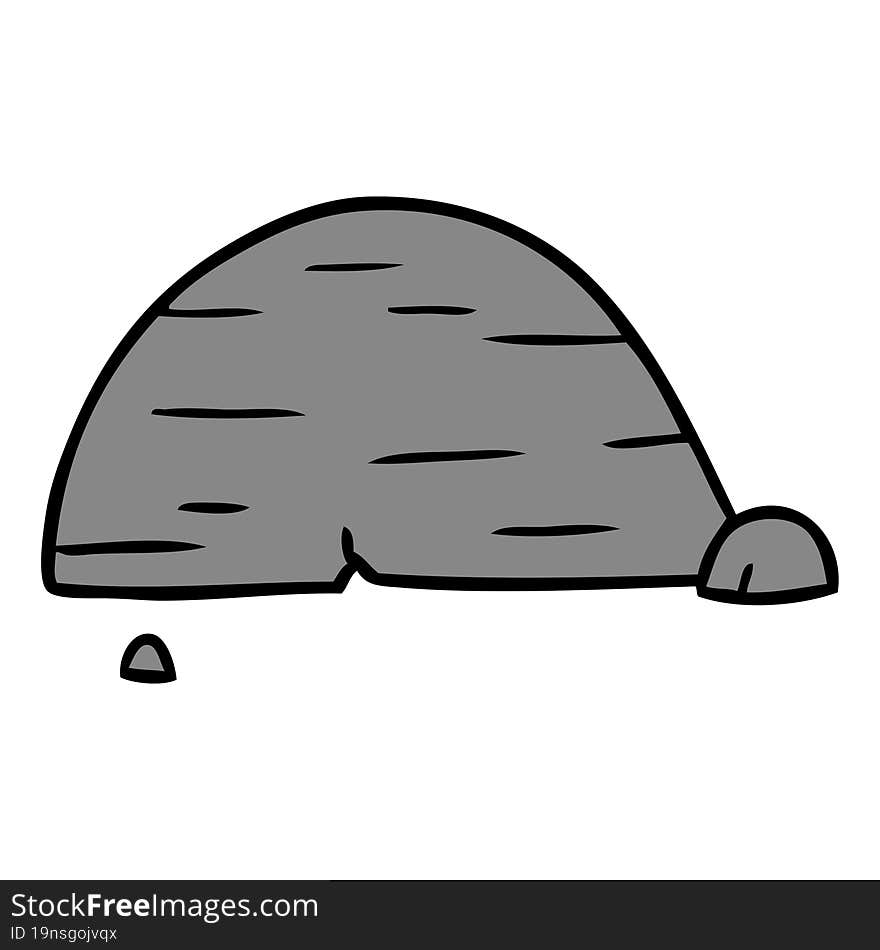 hand drawn cartoon doodle of grey stone boulder