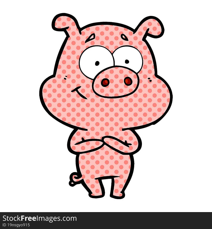 happy cartoon pig. happy cartoon pig