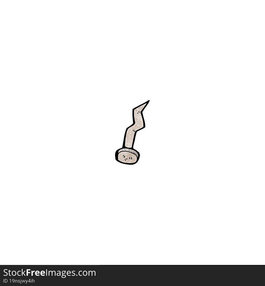 cartoon bent iron nail