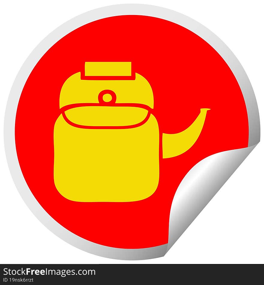 circular peeling sticker cartoon kettle pot