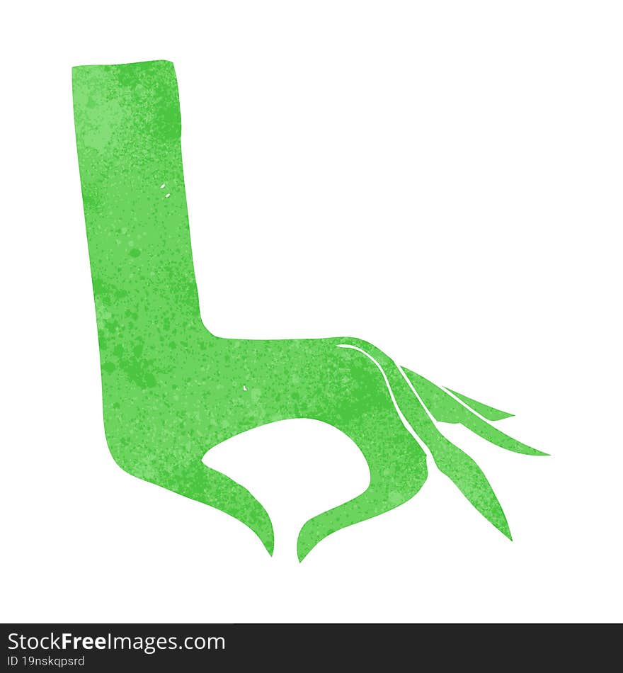 cartoon green hand symbol