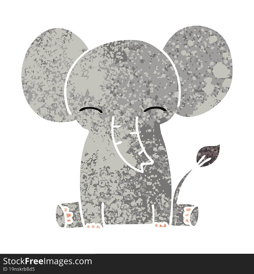 Quirky Retro Illustration Style Cartoon Elephant