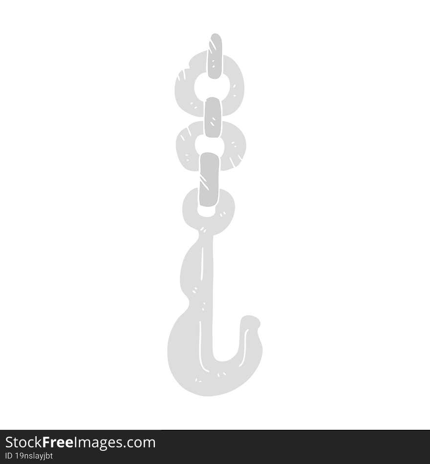 Flat Color Illustration Of A Cartoon Hook And Chain