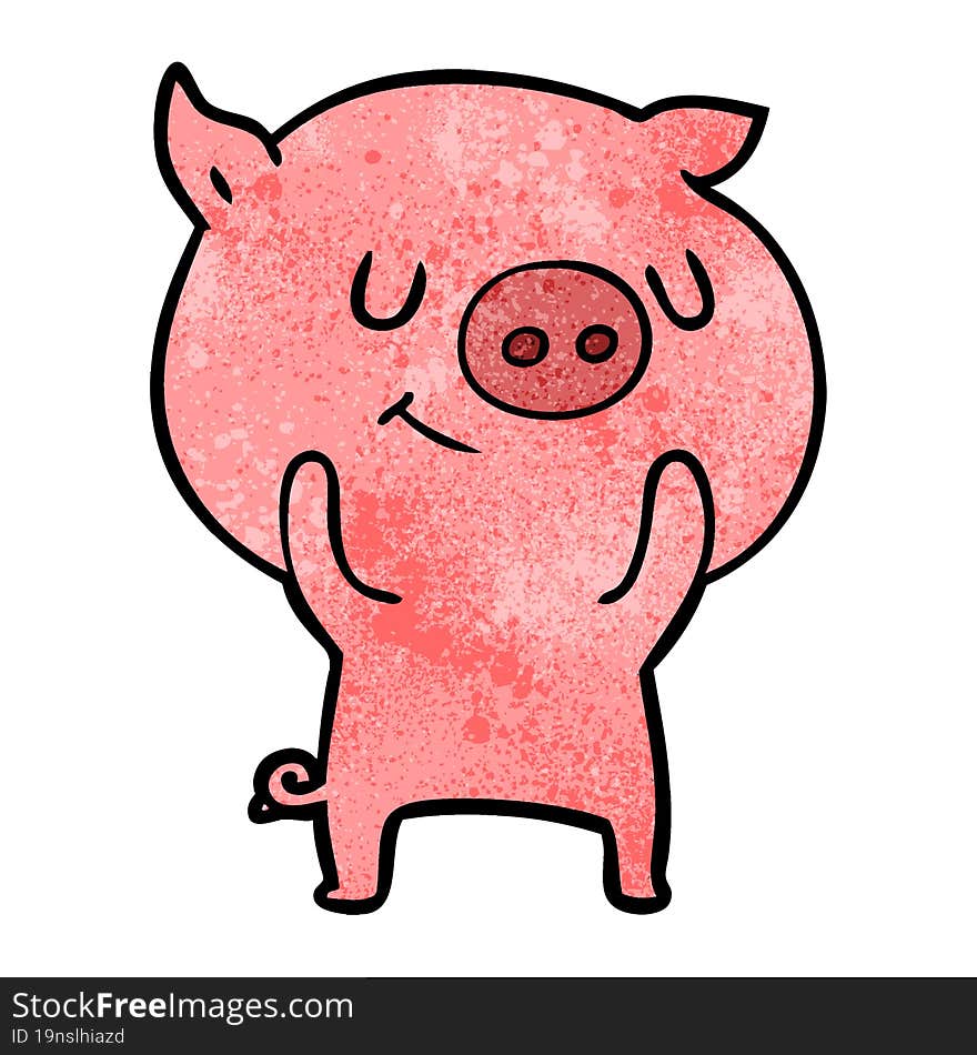 happy cartoon pig. happy cartoon pig