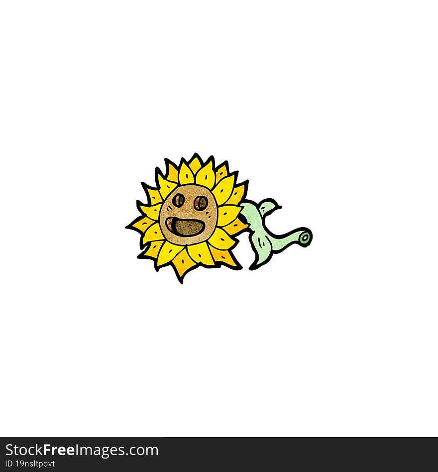 Retro Sunflower Cartoon