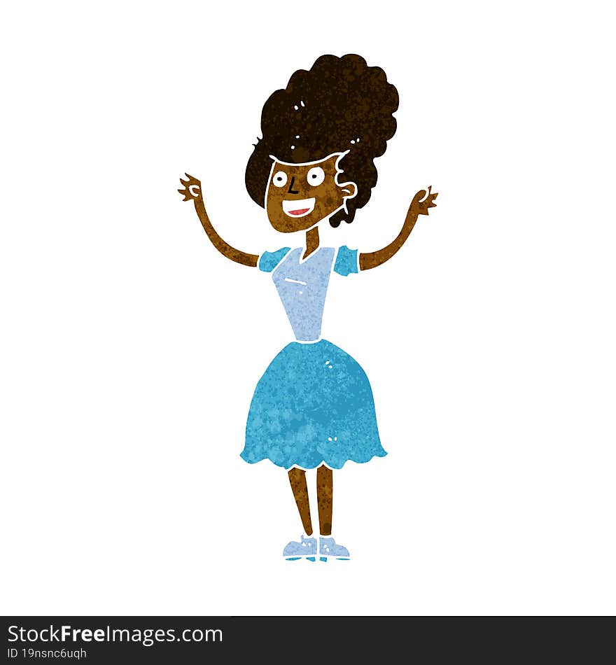 Cartoon Happy 1950 S Woman