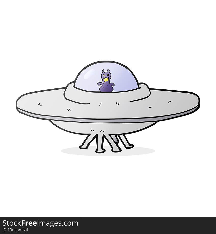 freehand drawn cartoon UFO