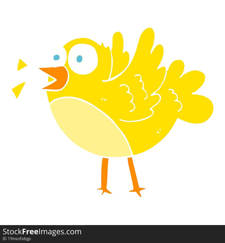 flat color illustration of bird. flat color illustration of bird