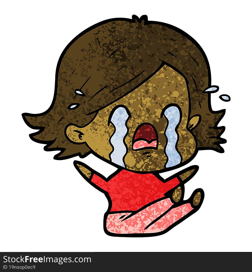 cartoon woman crying. cartoon woman crying