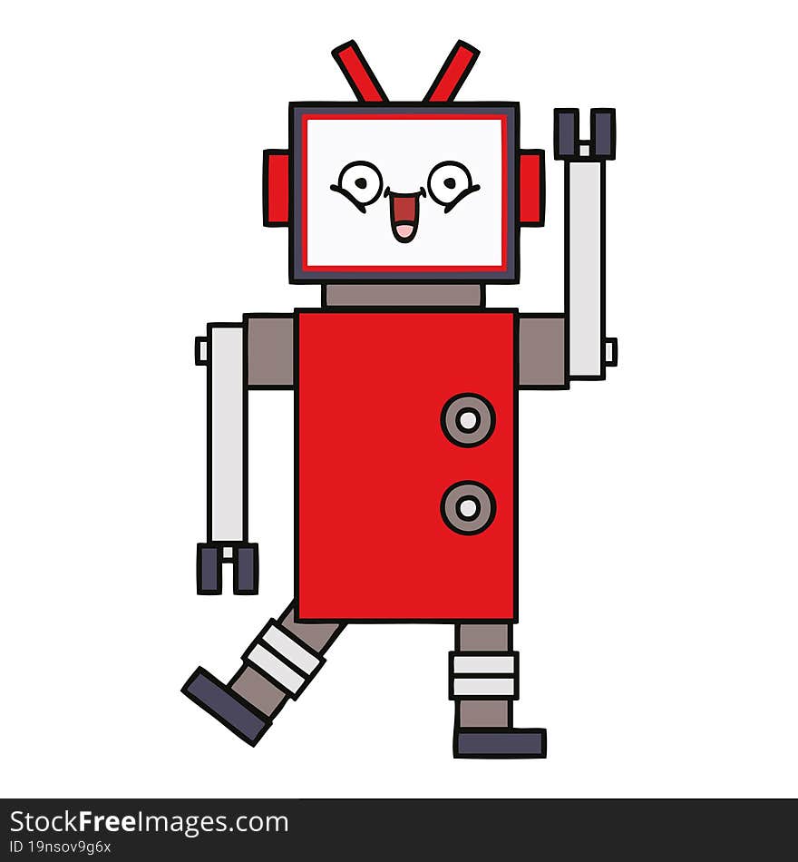 cute cartoon happy robot