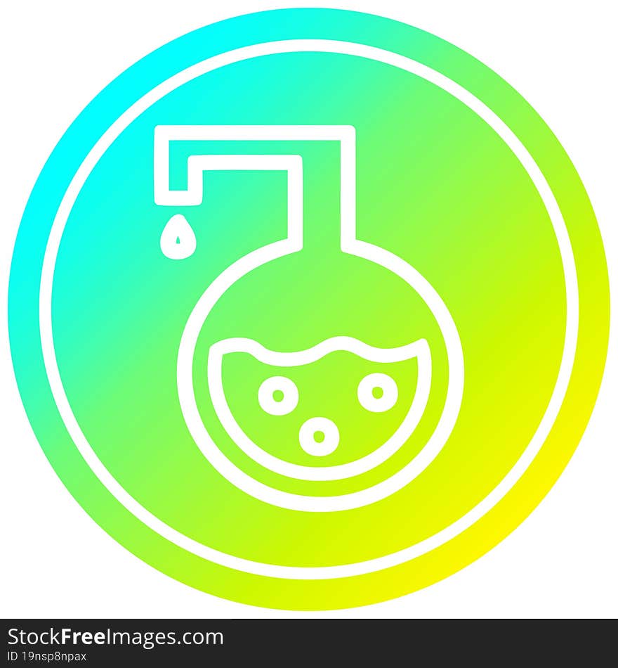 science experiment circular in cold gradient spectrum