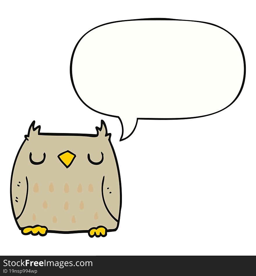 cute cartoon owl and speech bubble