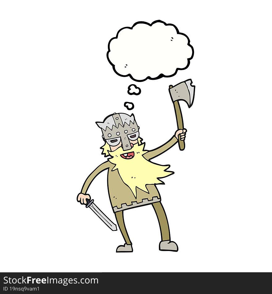 Thought Bubble Cartoon Viking Warrior