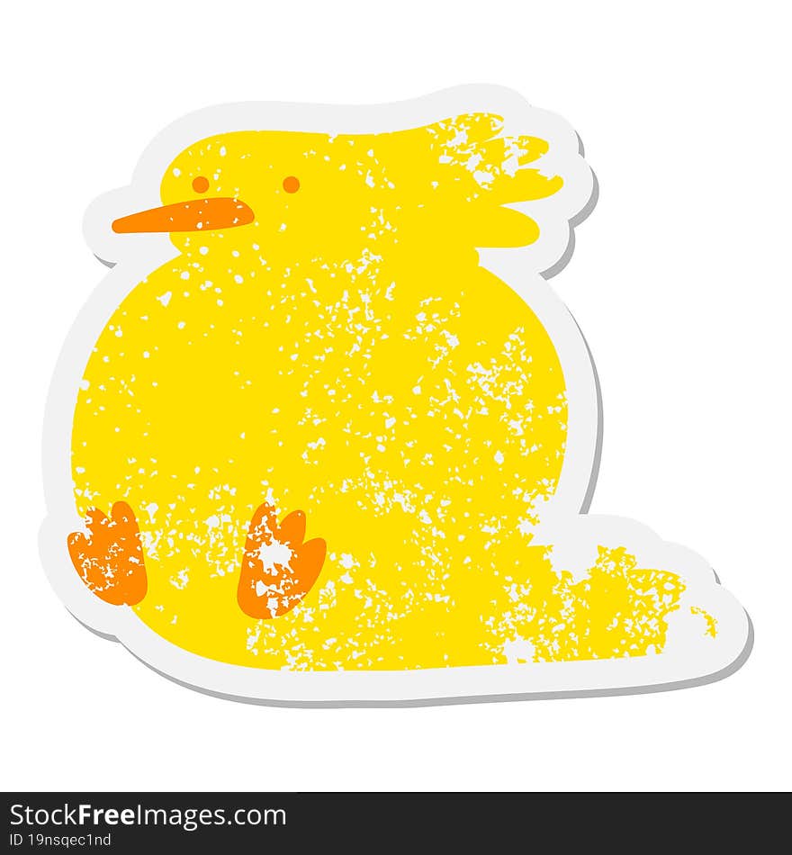 Funny Bird Grunge Sticker