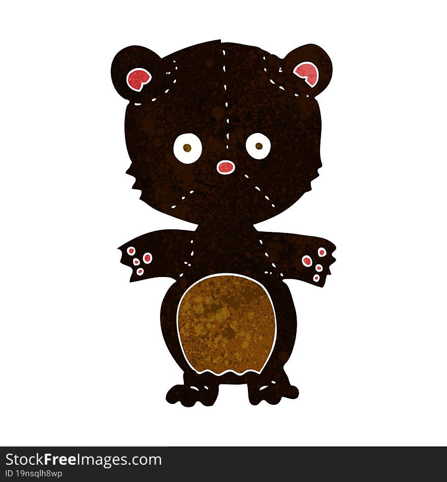 cartoon happy black bear