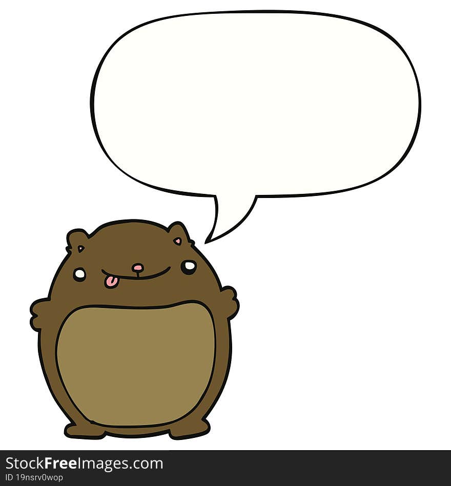 cartoon bear with speech bubble. cartoon bear with speech bubble