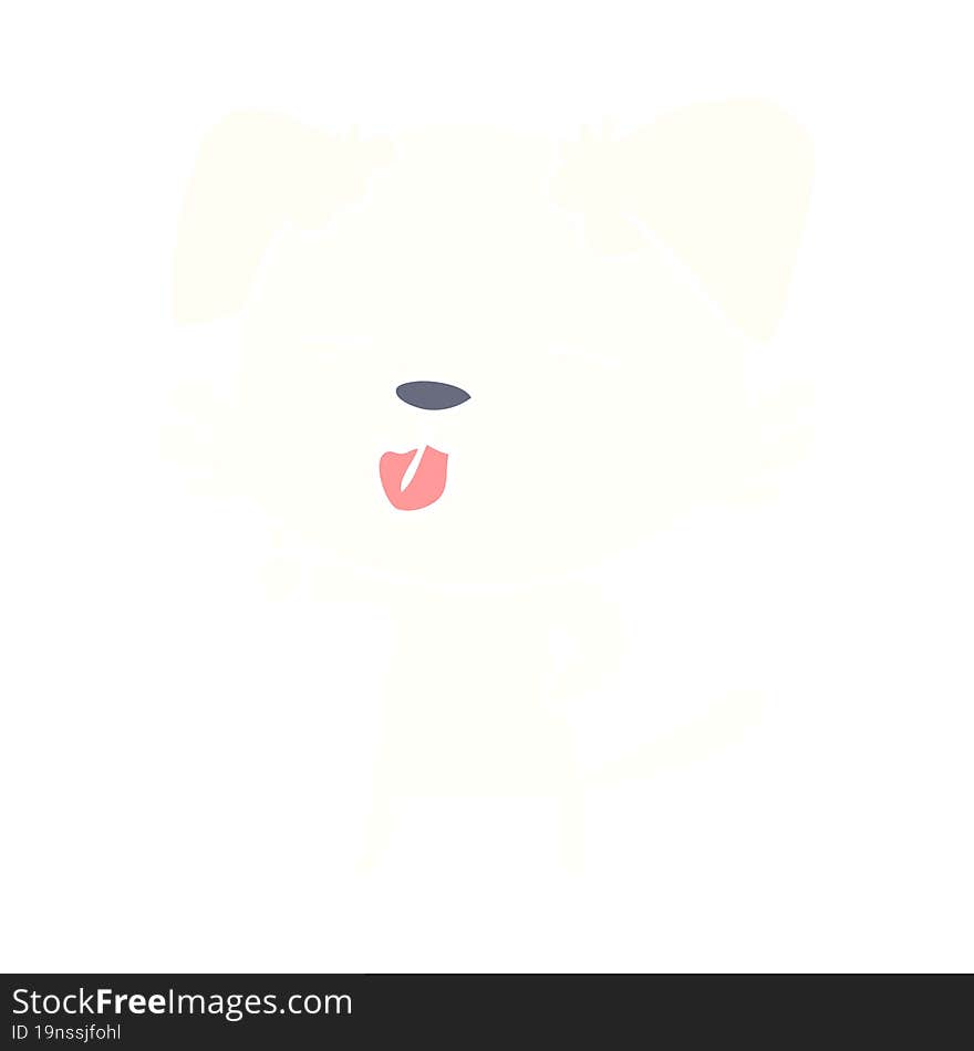 flat color style cartoon dog sticking out tongue