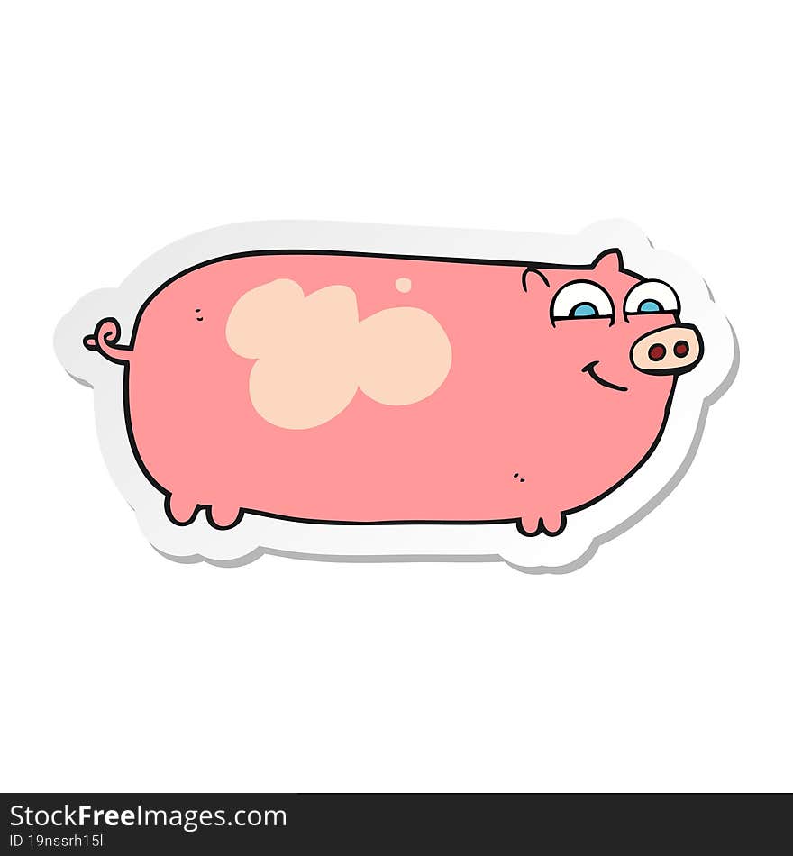 sticker of a cartoon pig