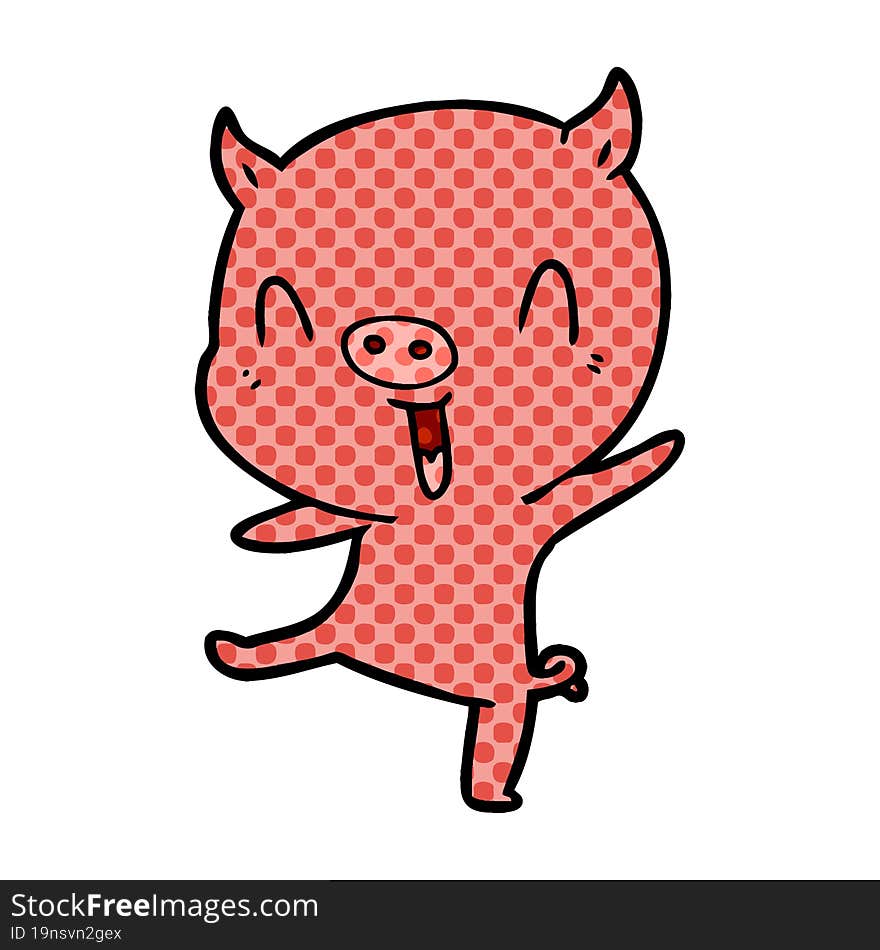 cartoon pig dancing. cartoon pig dancing