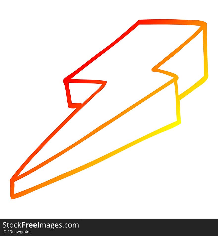 warm gradient line drawing cartoon decorative lightning bolt