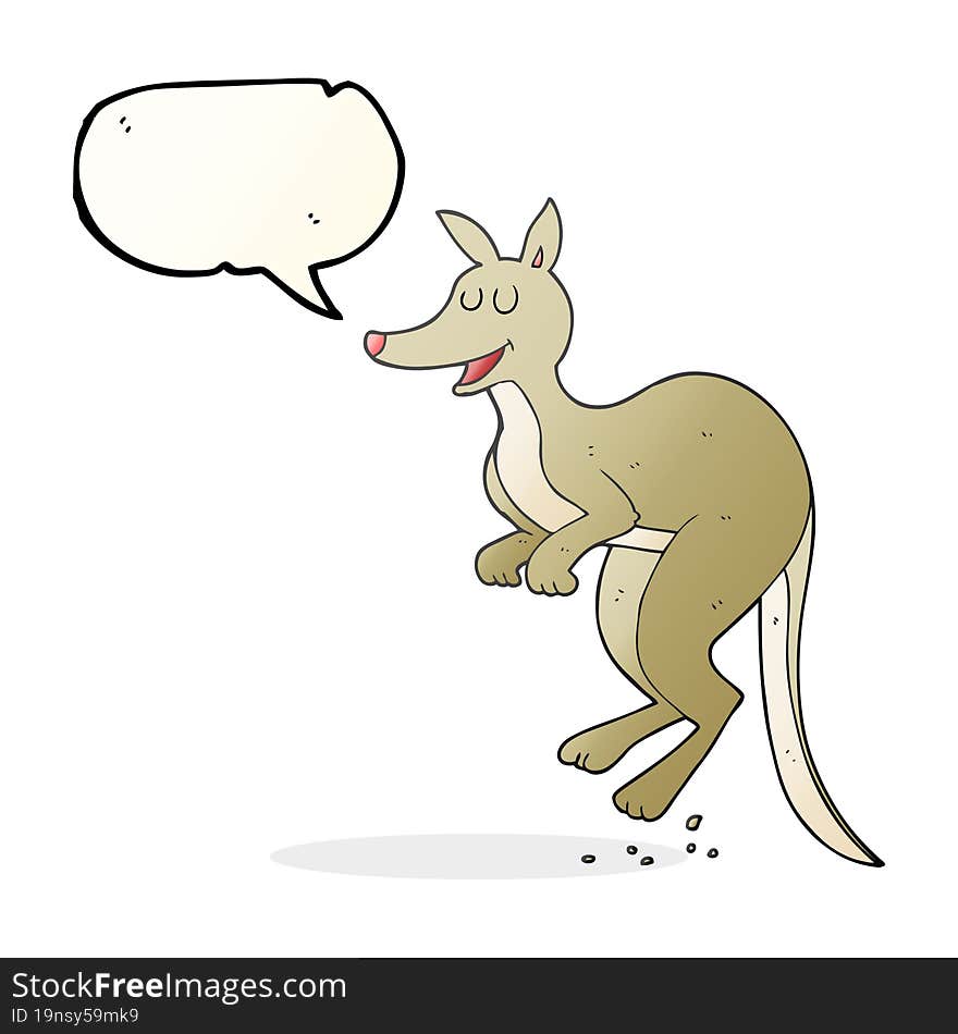 freehand drawn speech bubble cartoon kangaroo