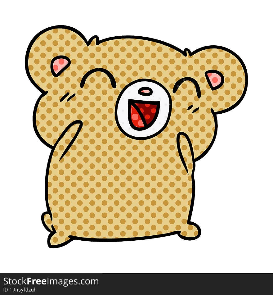 cartoon illustration kawaii cute teddy bear. cartoon illustration kawaii cute teddy bear