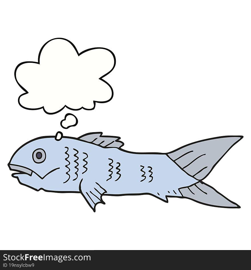 Cartoon Fish And Thought Bubble