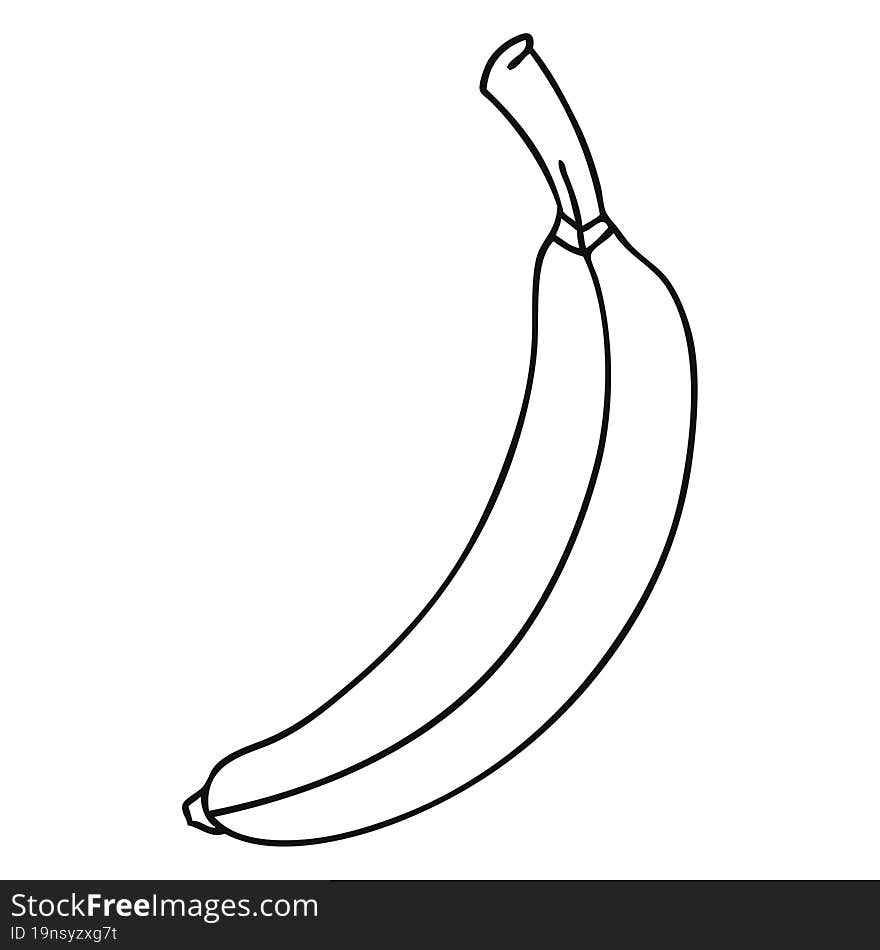 quirky line drawing cartoon banana