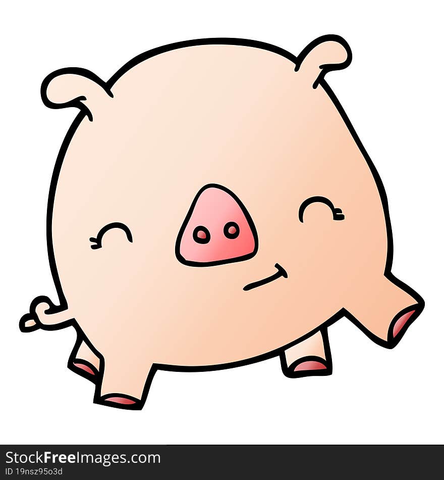 cartoon doodle happy pig