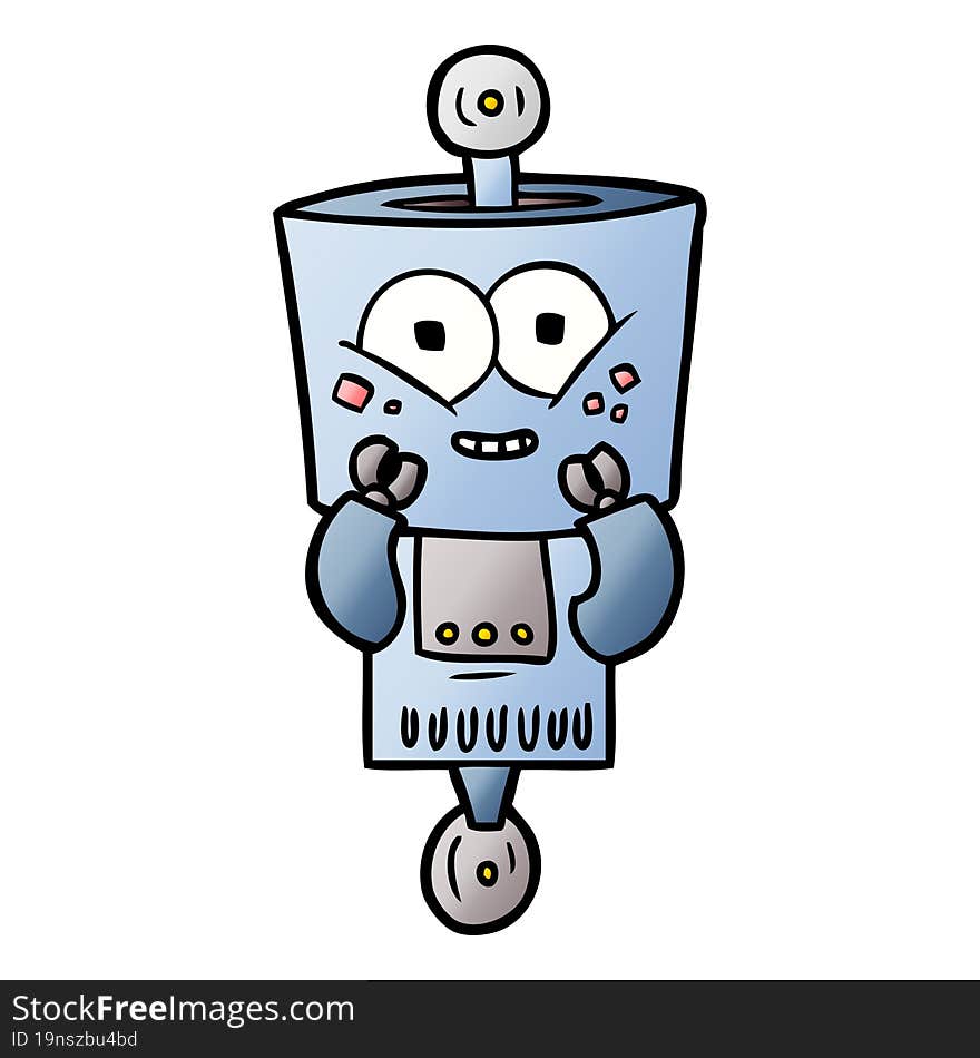 happy cartoon robot. happy cartoon robot