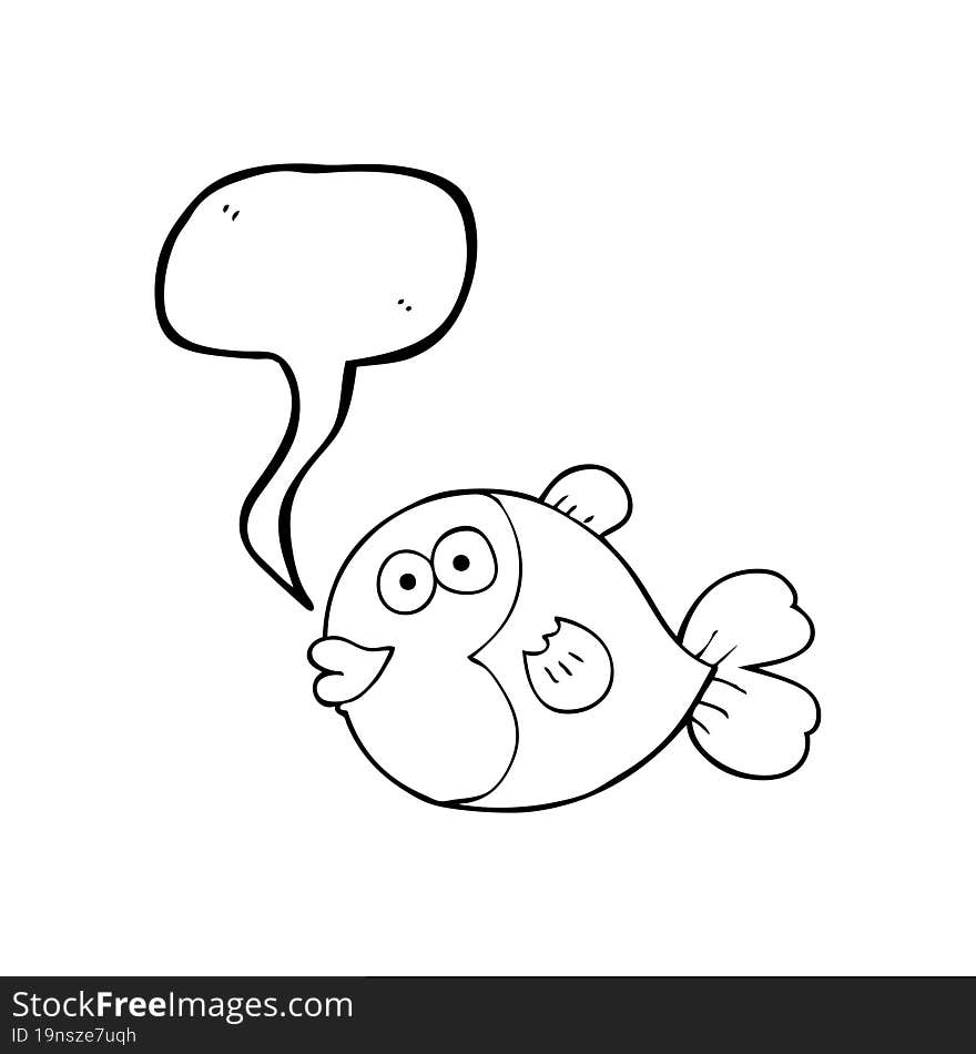 Speech Bubble Cartoon Fish