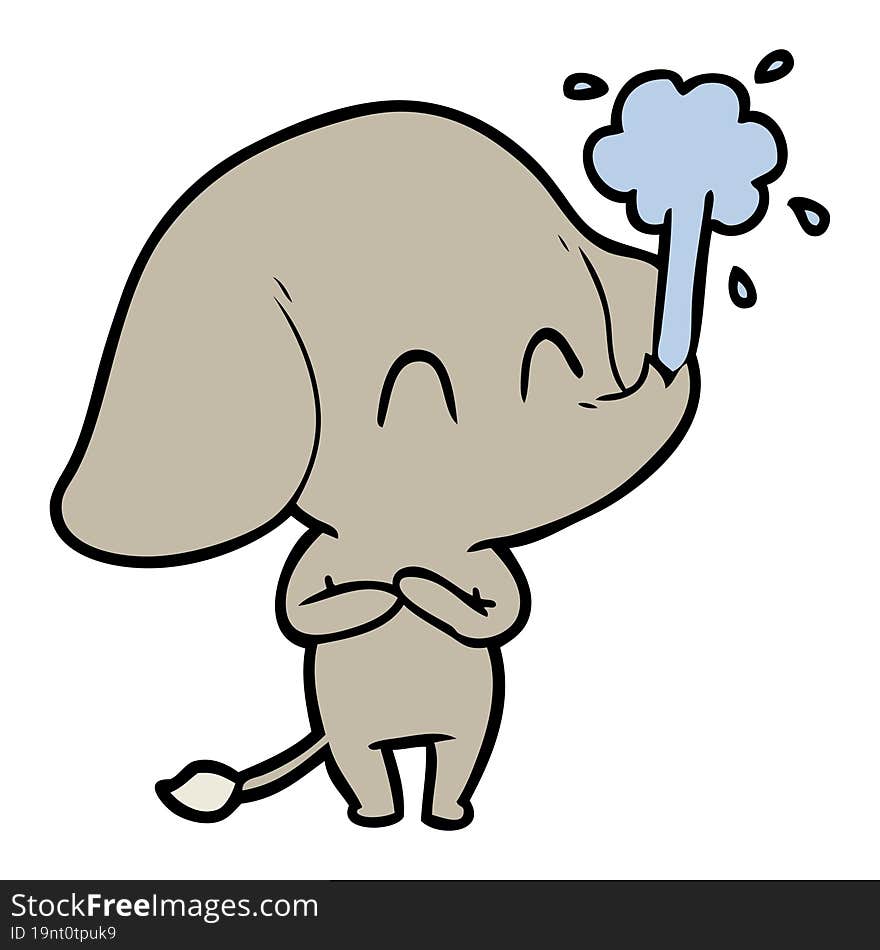 cute cartoon elephant spouting water. cute cartoon elephant spouting water