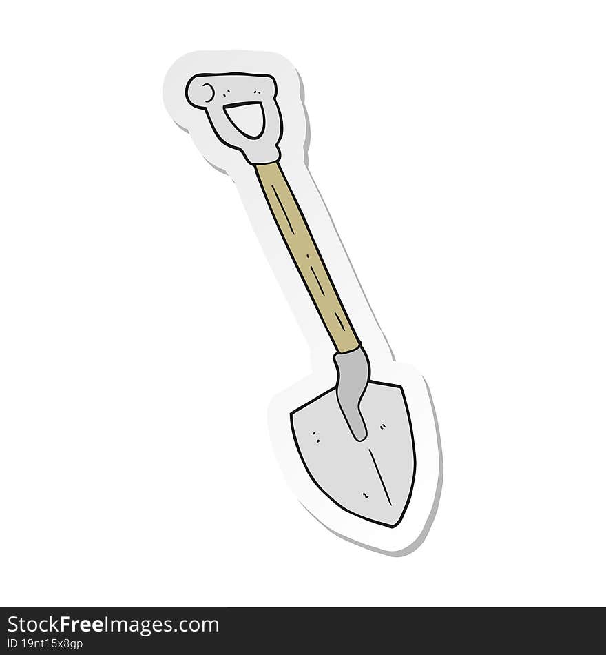 sticker of a cartoon shovel