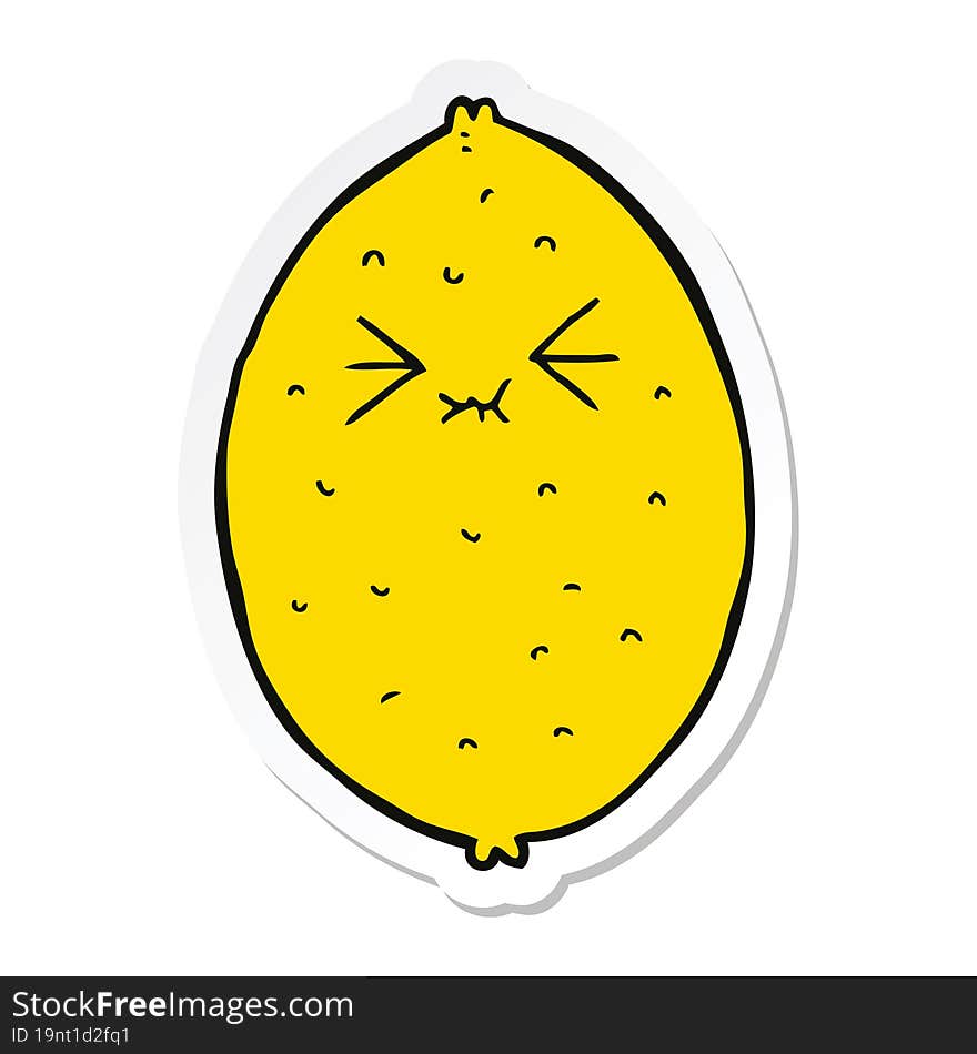 sticker of a cartoon bitter lemon