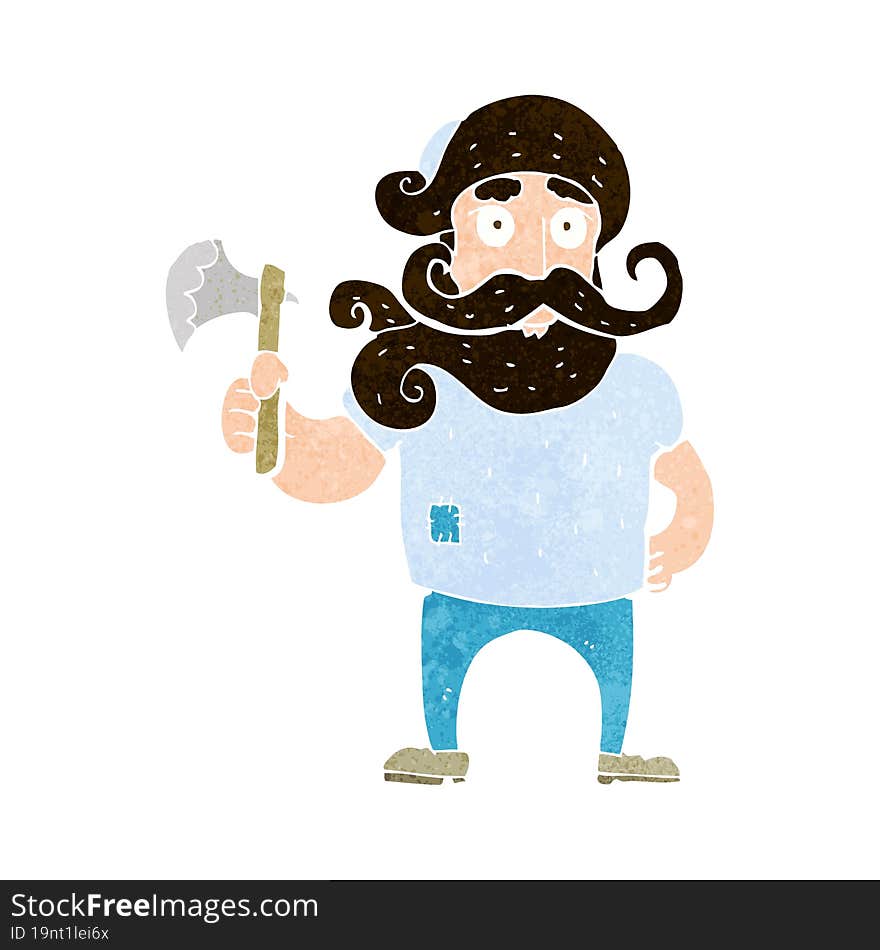 Cartoon Lumberjack With Axe