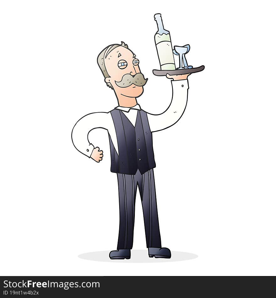 cartoon waiter