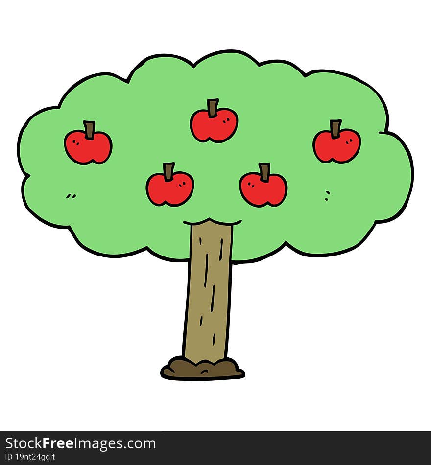 cartoon apple tree