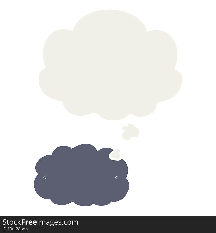 cartoon cloud and thought bubble in retro style